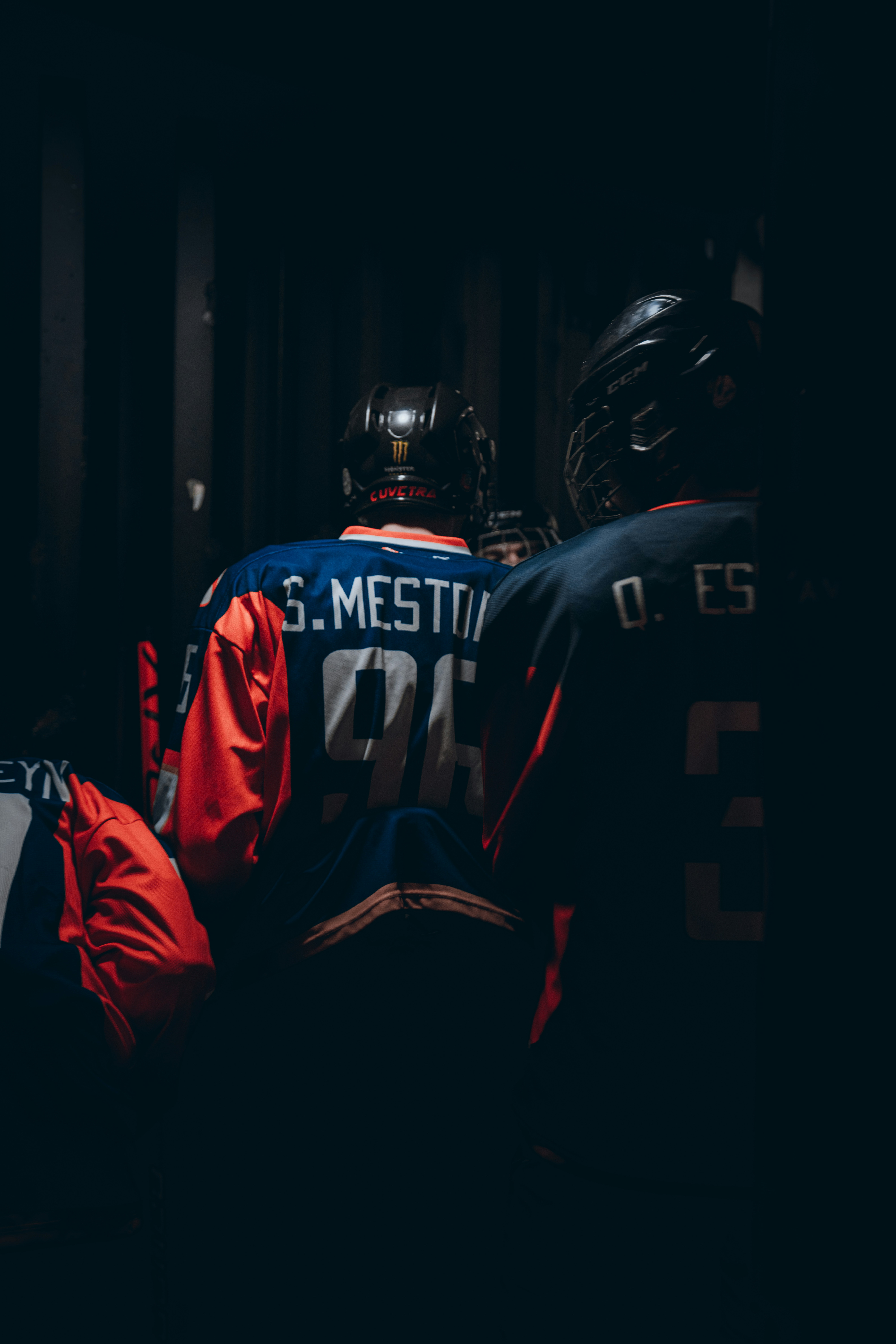 a couple of hockey players