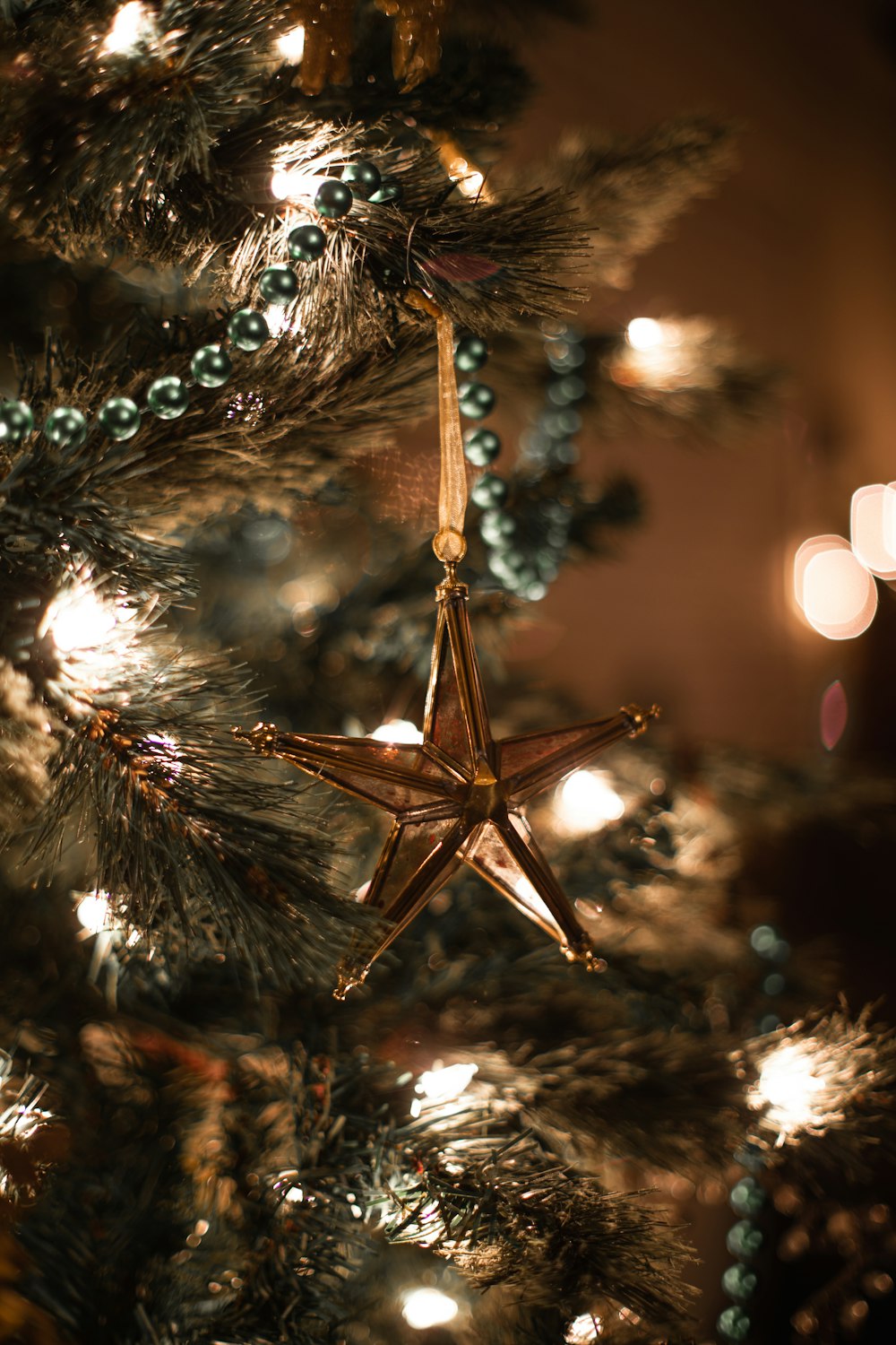 a christmas tree with lights