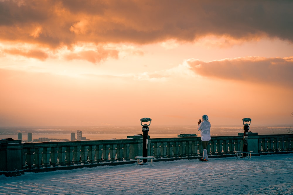 a person standing on a dock