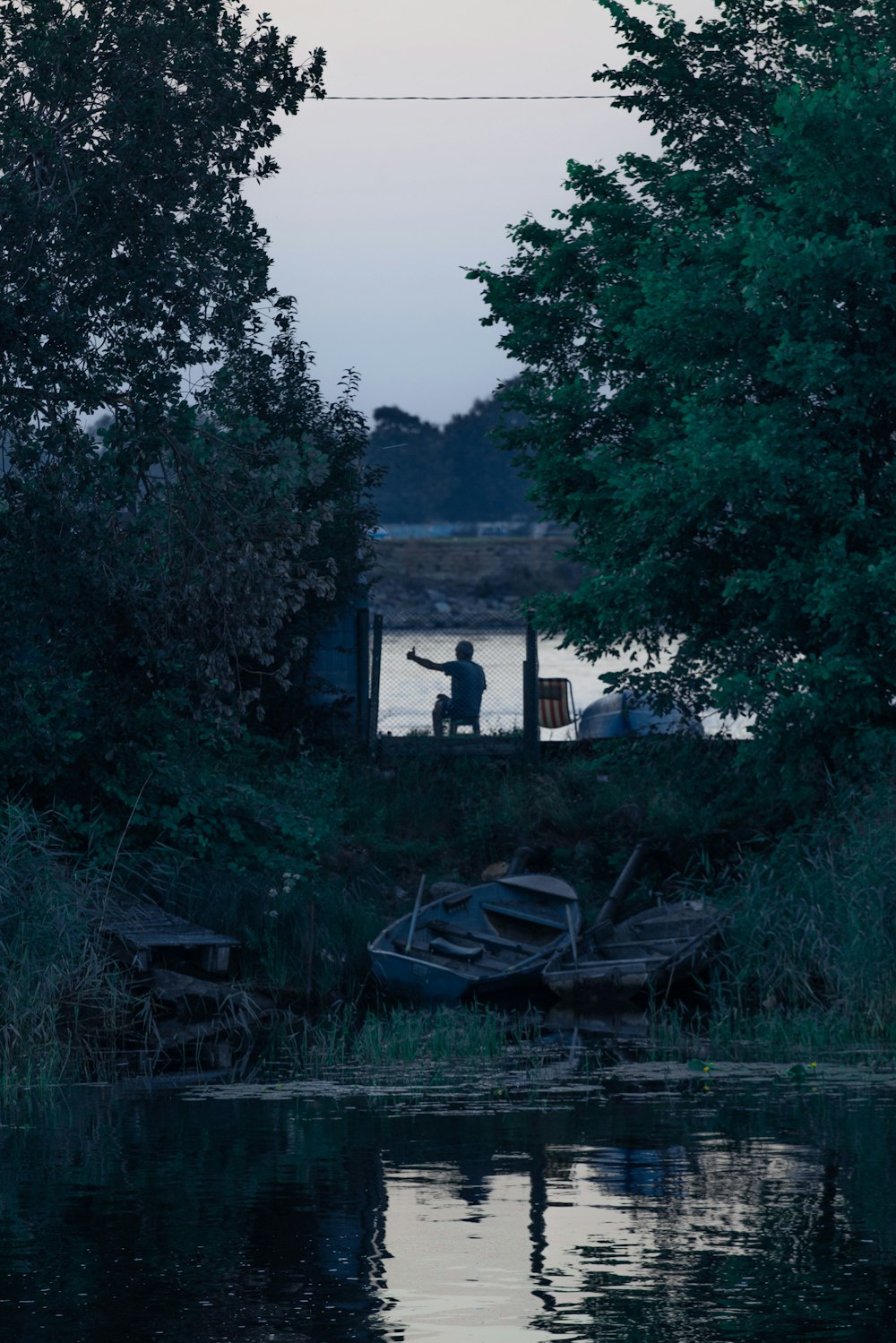 a person standing on a boat