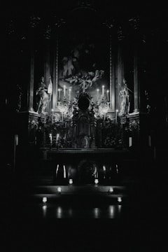 A peaceful moonlit altar with golden accents and soft shadows.