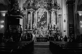 A beautiful depiction of the church's interior during a service.