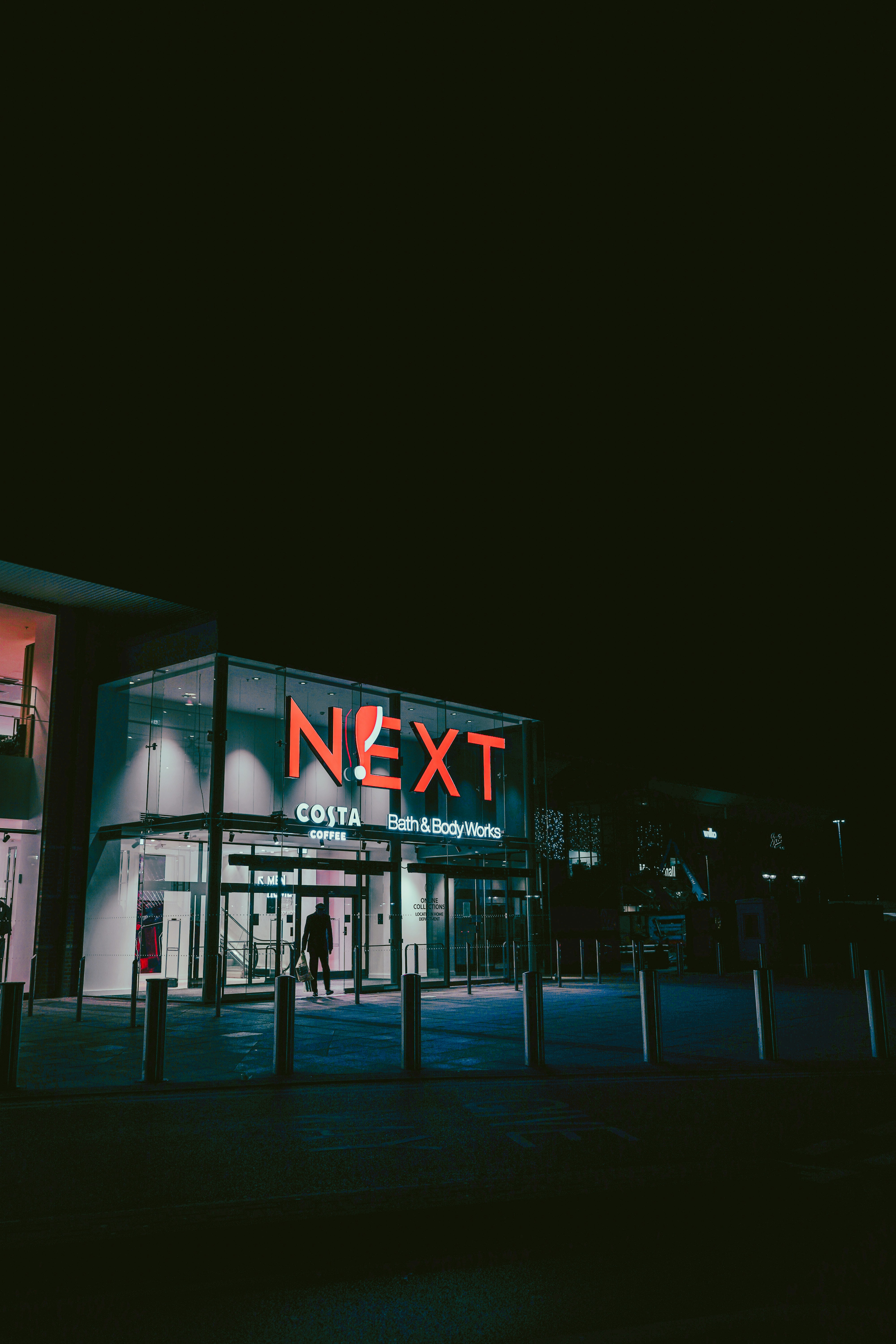 the entrance to NEXT at Meadowhall, Sheffield at Christmas