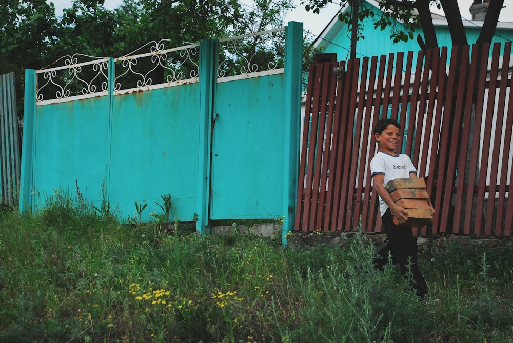 a person carrying a box