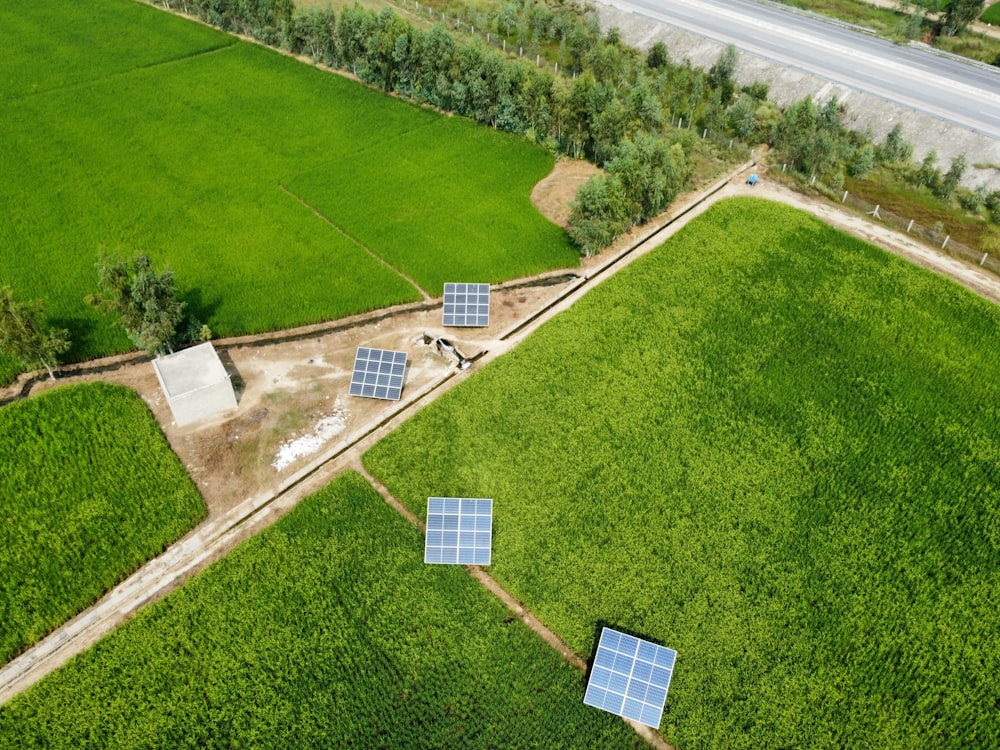 a high angle view of a solar panel