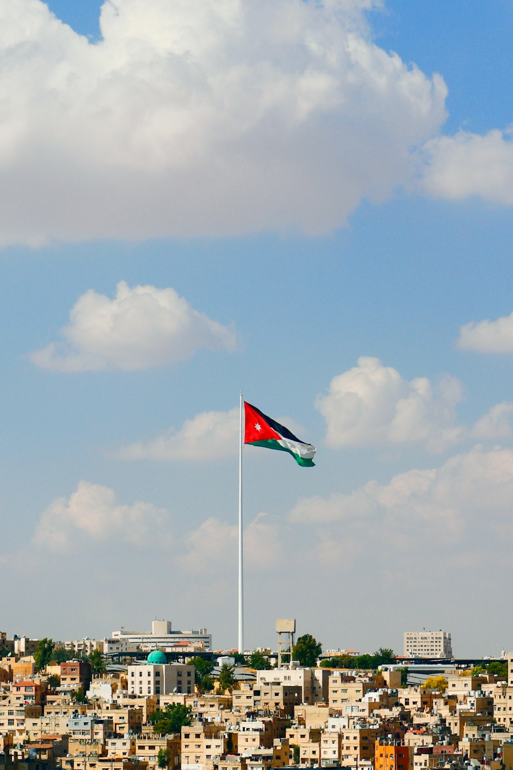 a flag on a pole