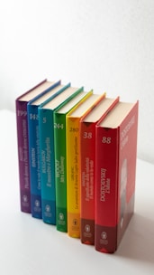 a row of books