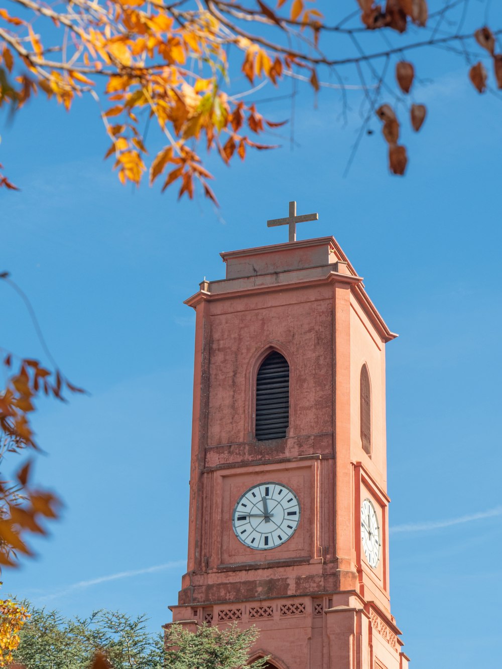 a clock on a tower