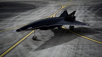 a jet plane on the runway