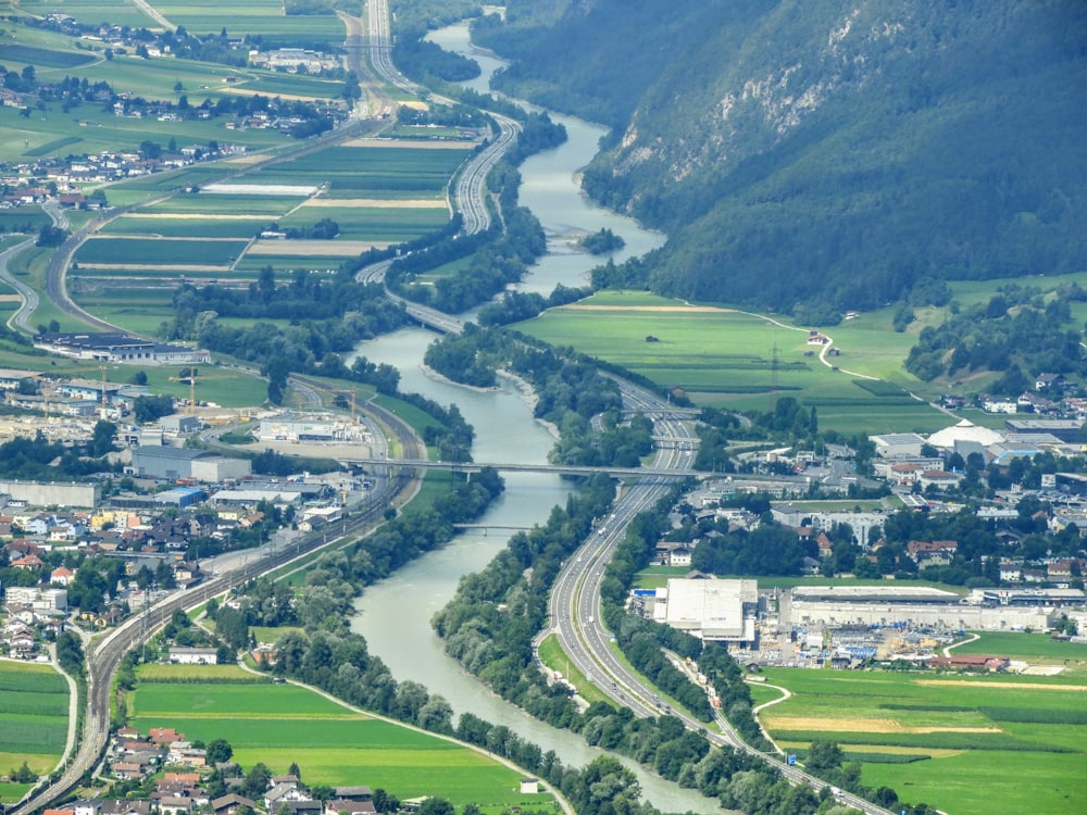 a high angle view of a road