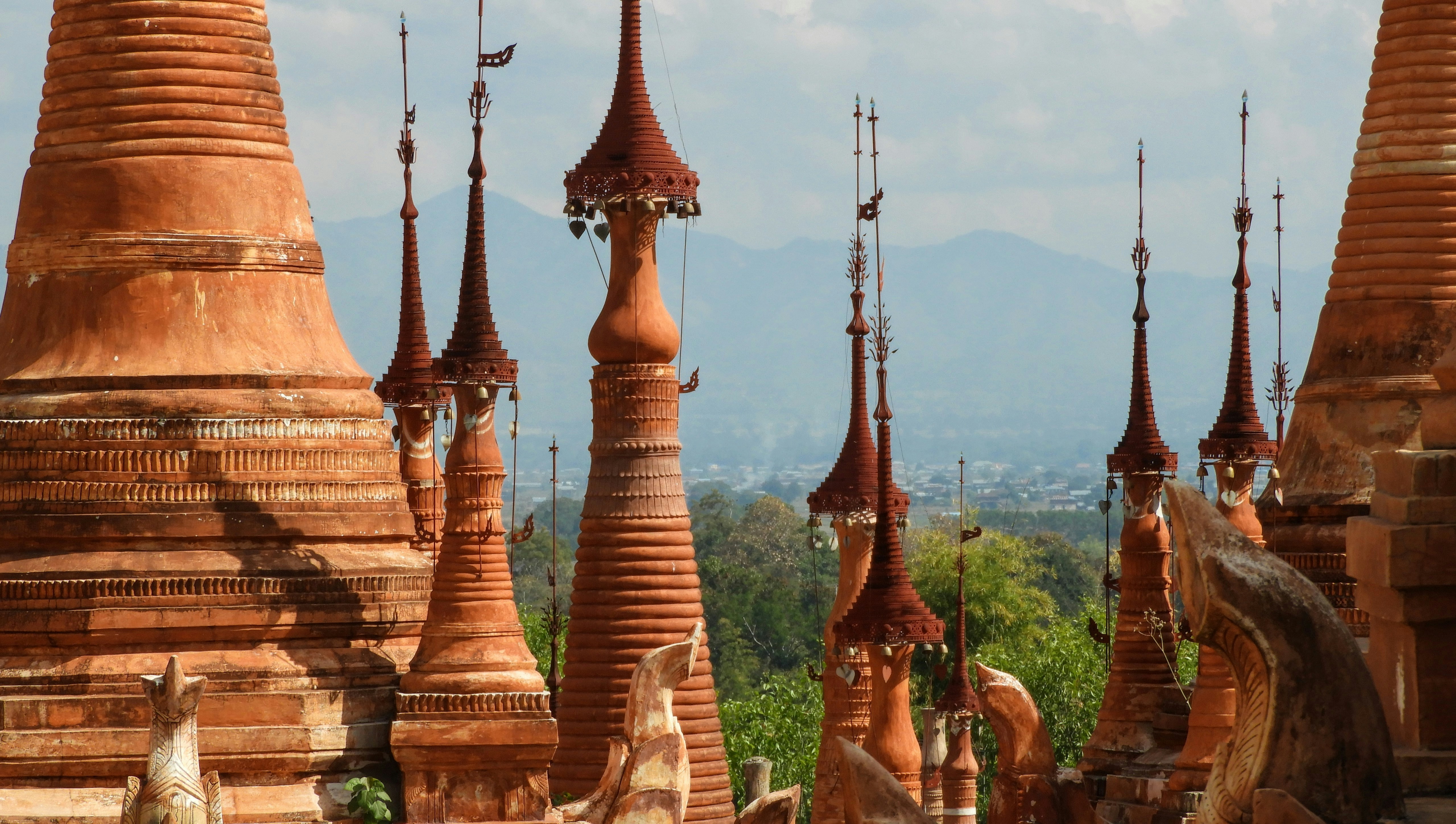 a group of tall towers