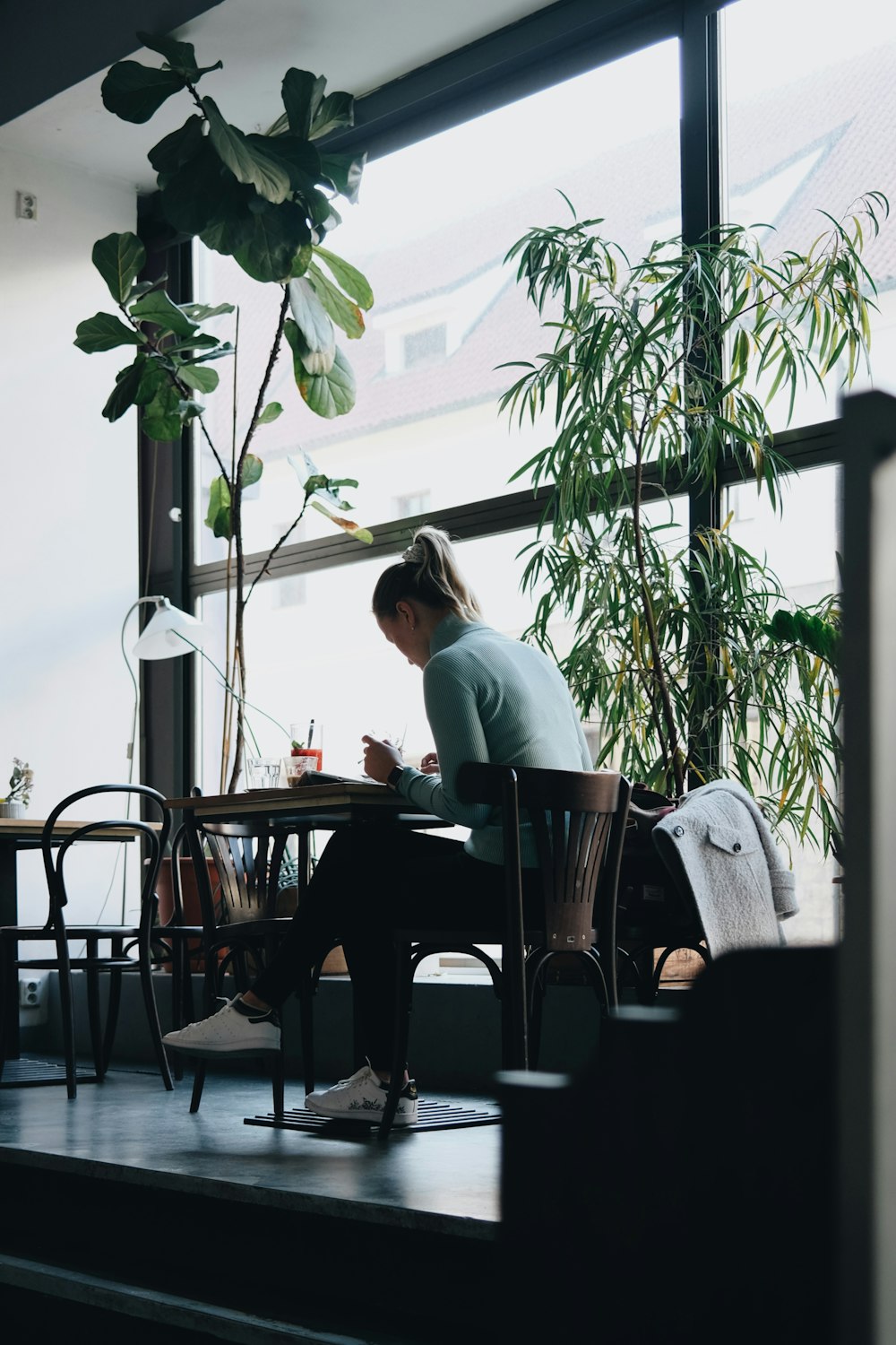 a man sitting at a table