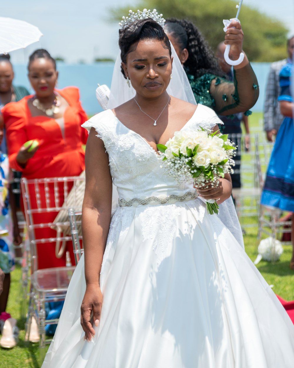 a person in a white dress