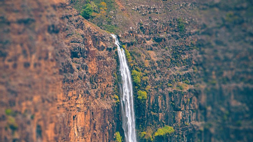 a waterfall in a forest