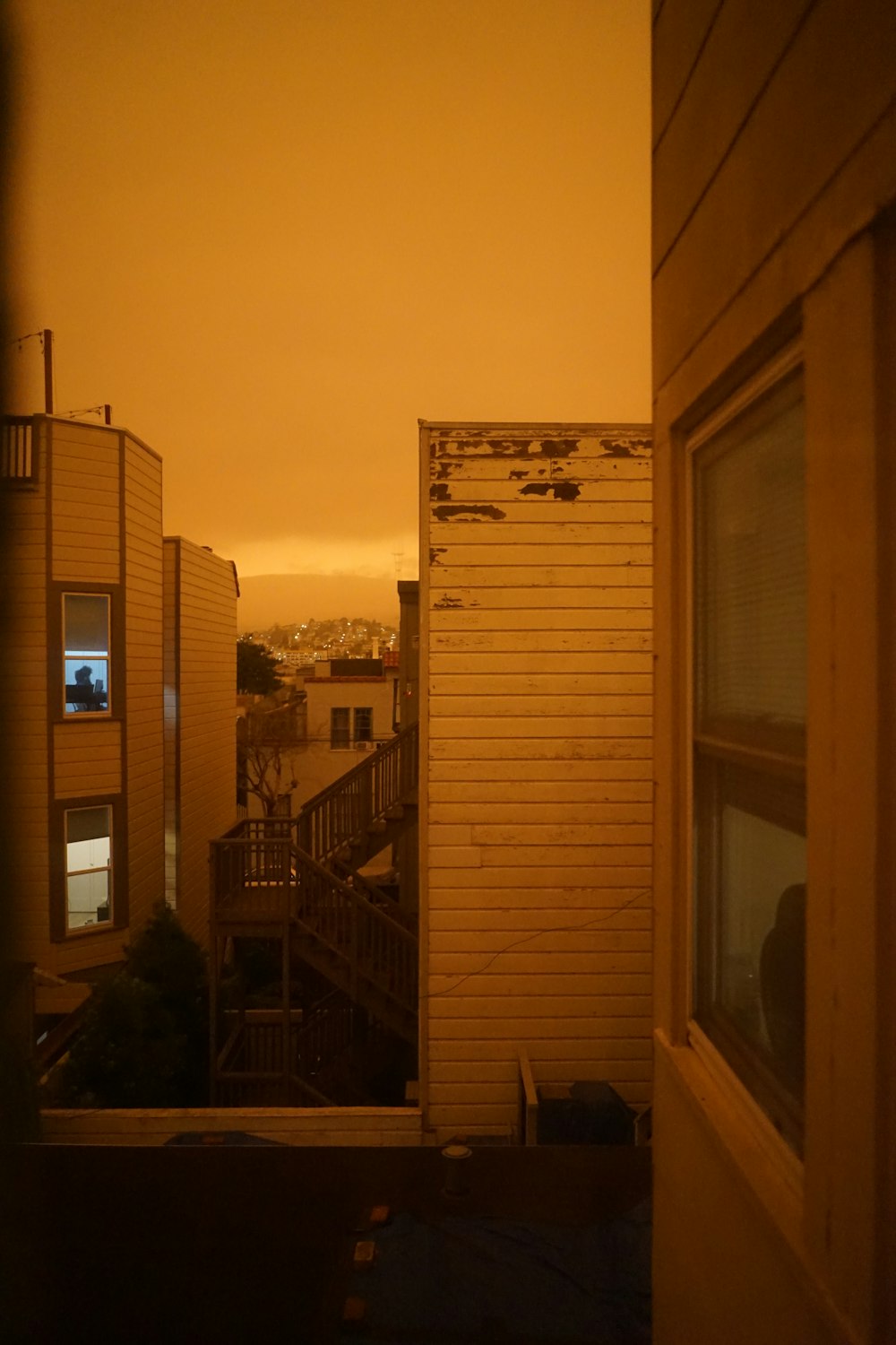 a view of a city from a window