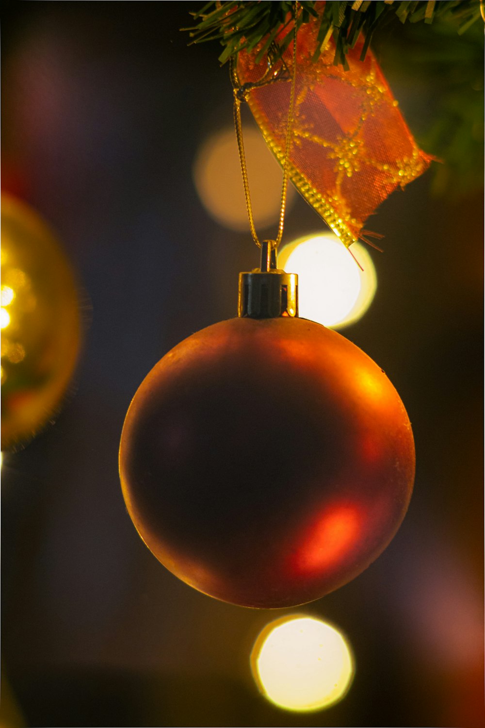 a light bulb with a tree in the background