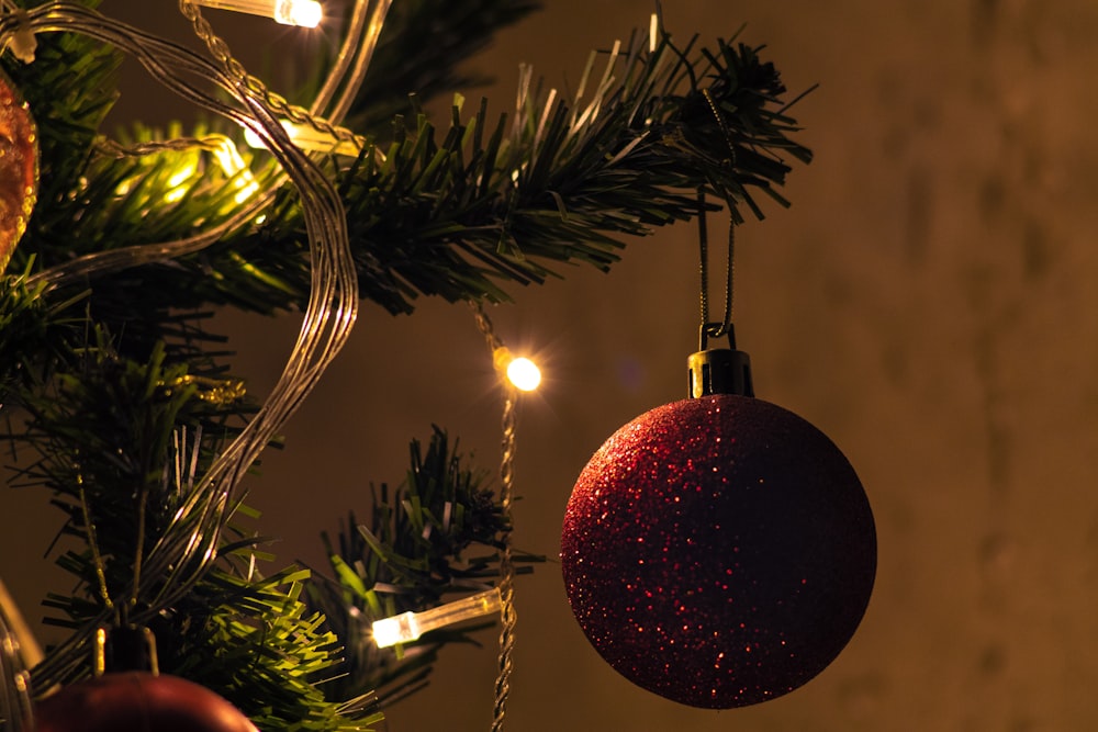 a red and gold christmas tree