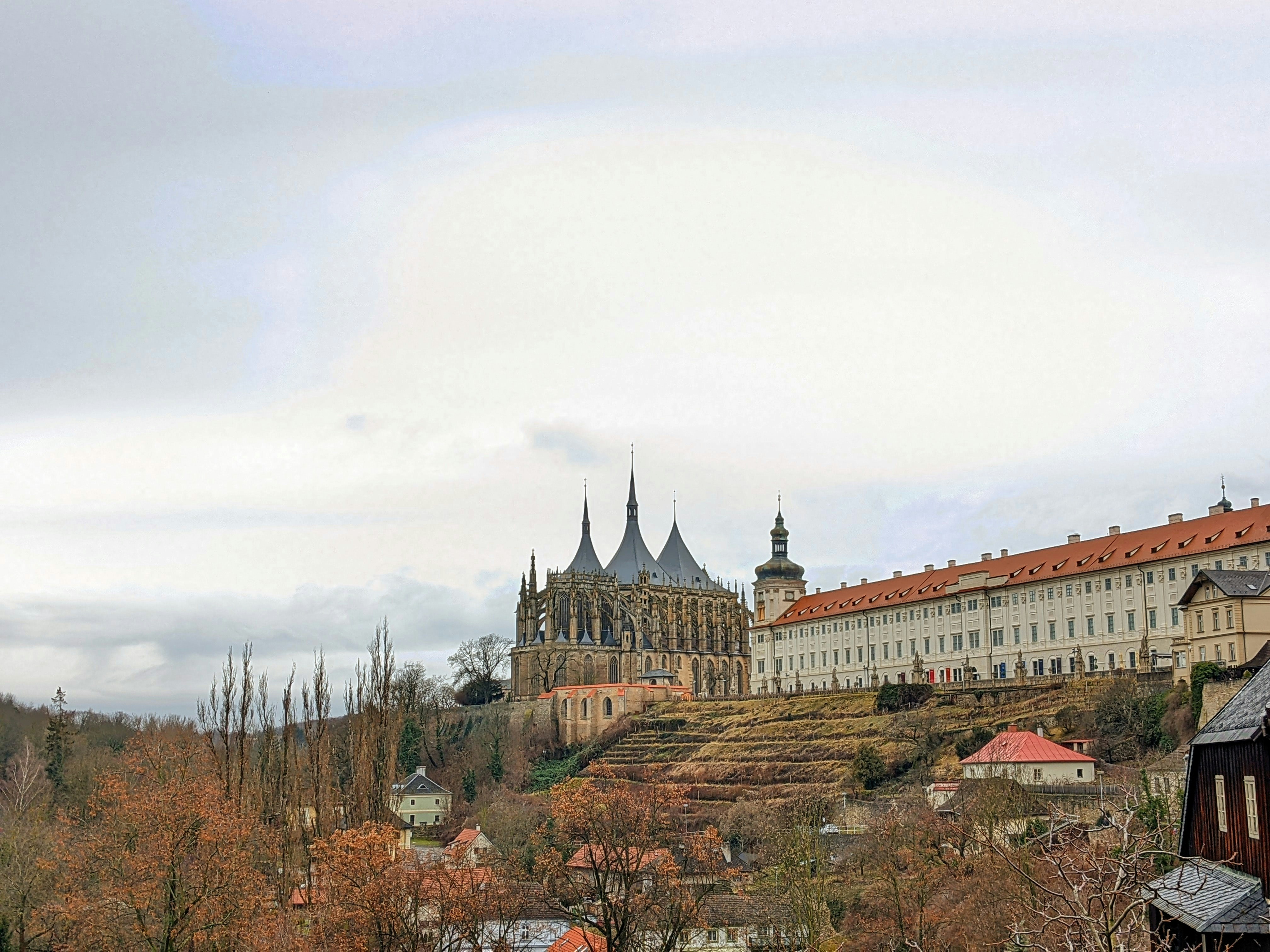 a large building with a tower