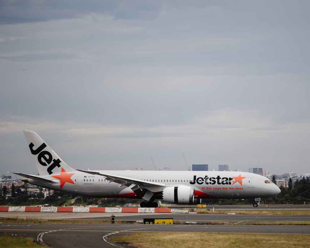 an airplane on the runway