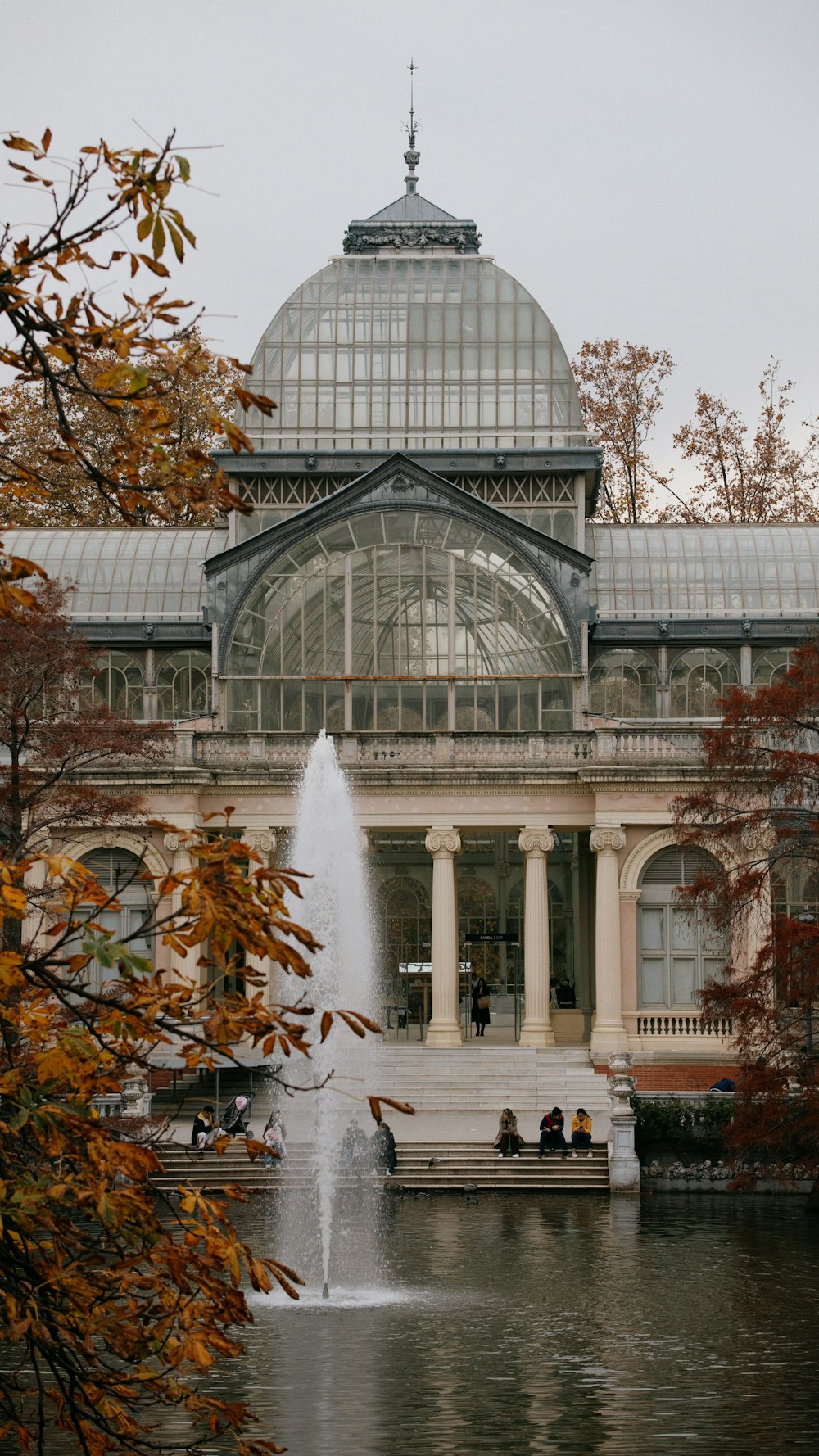 a fountain in front of a building