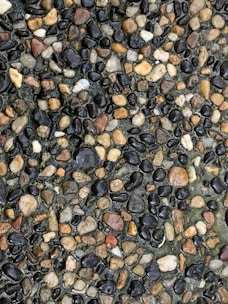 Close-up of eco-friendly gravel and paving stones ready for delivery.