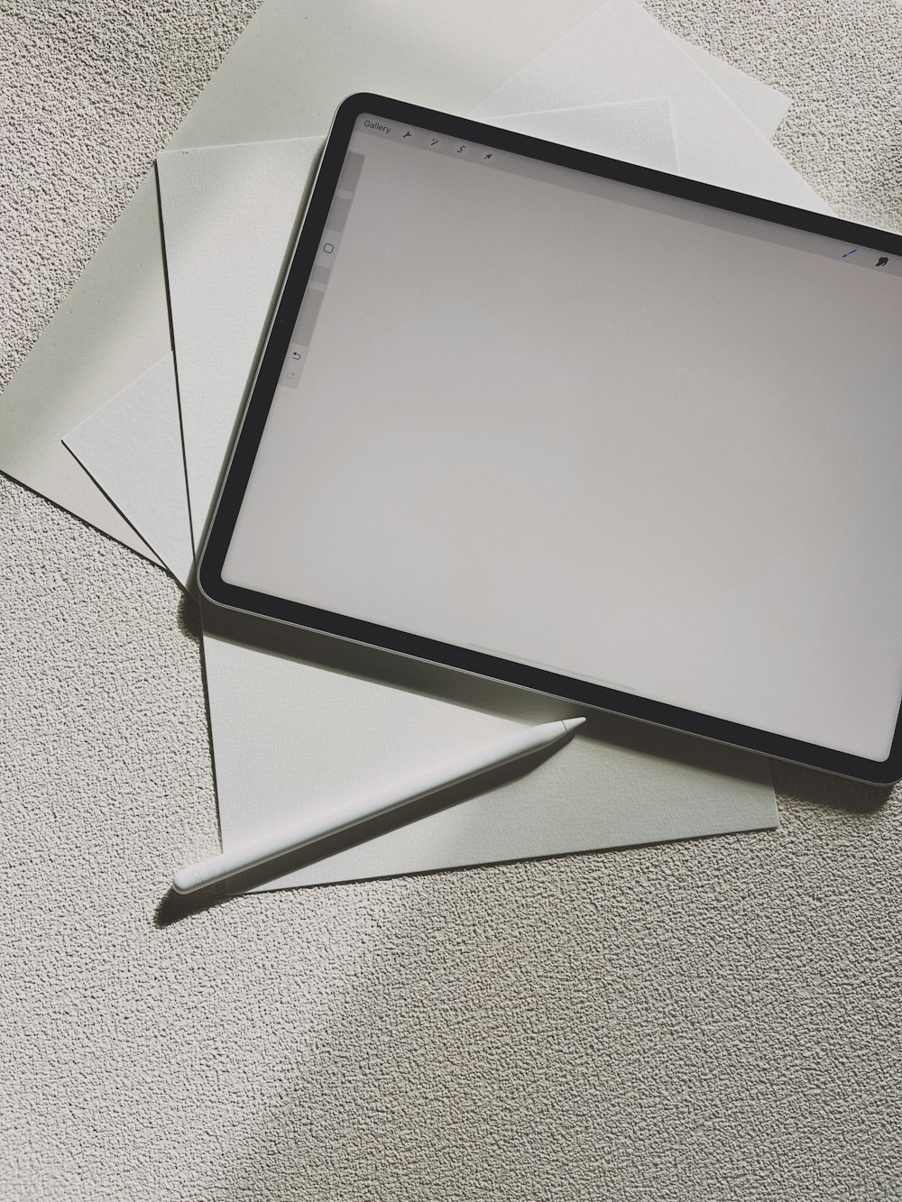 a tablet on a table