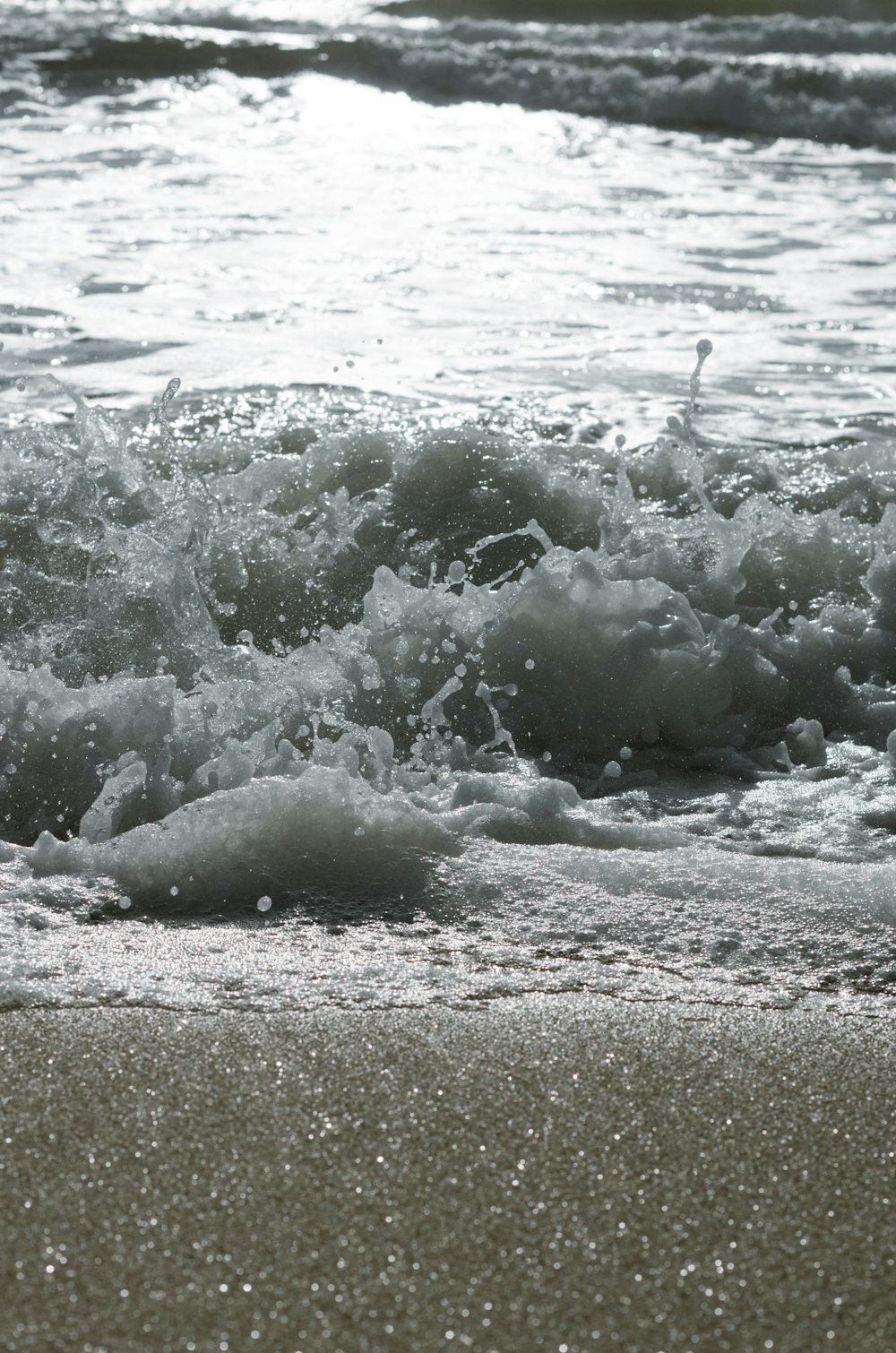 waves crashing on a beach