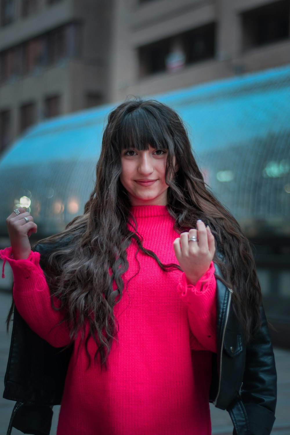 a person with long hair