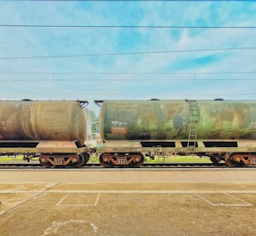 a train with a tank on it
