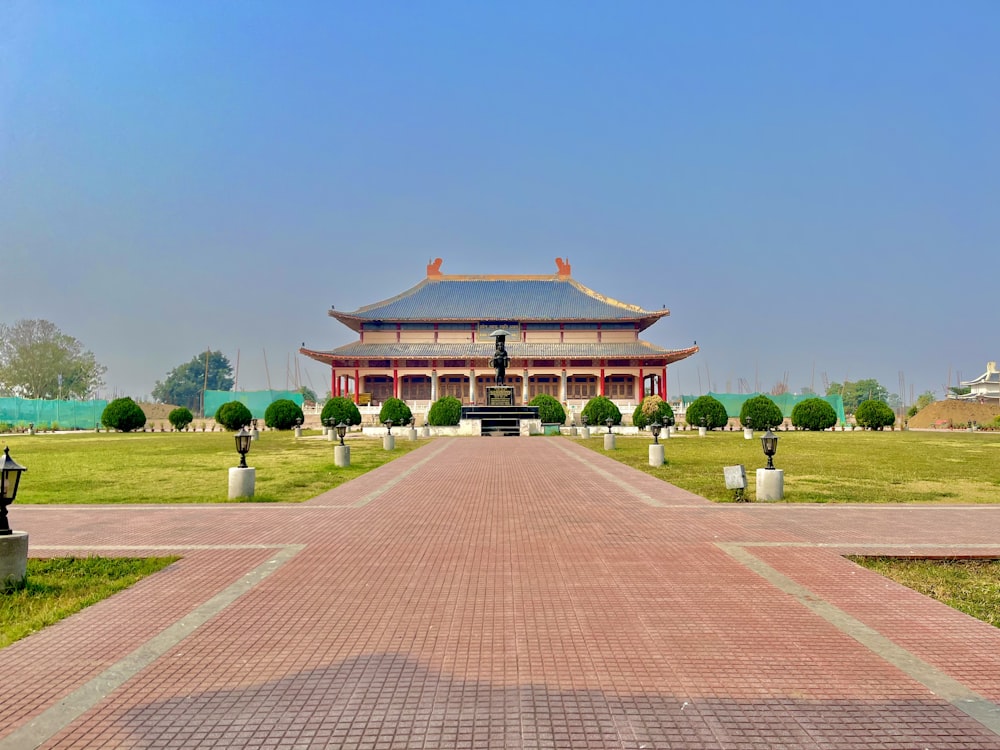 a building with a red roof