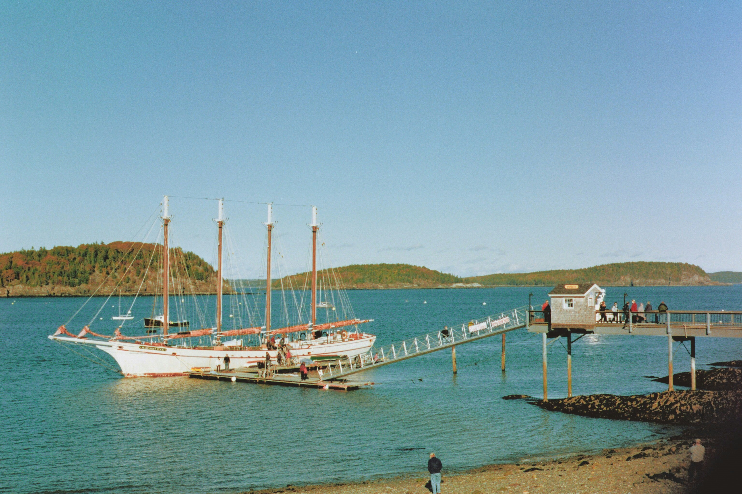a boat docked at a pier