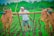 A happy farmer using Aci Motors equipment in the field.