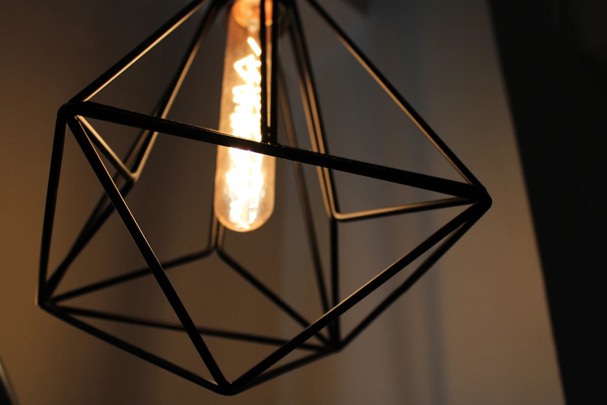Architectural ceiling light fixture installed above a commercial interior