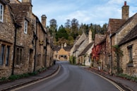 A picturesque village with charming cottages and flowers.