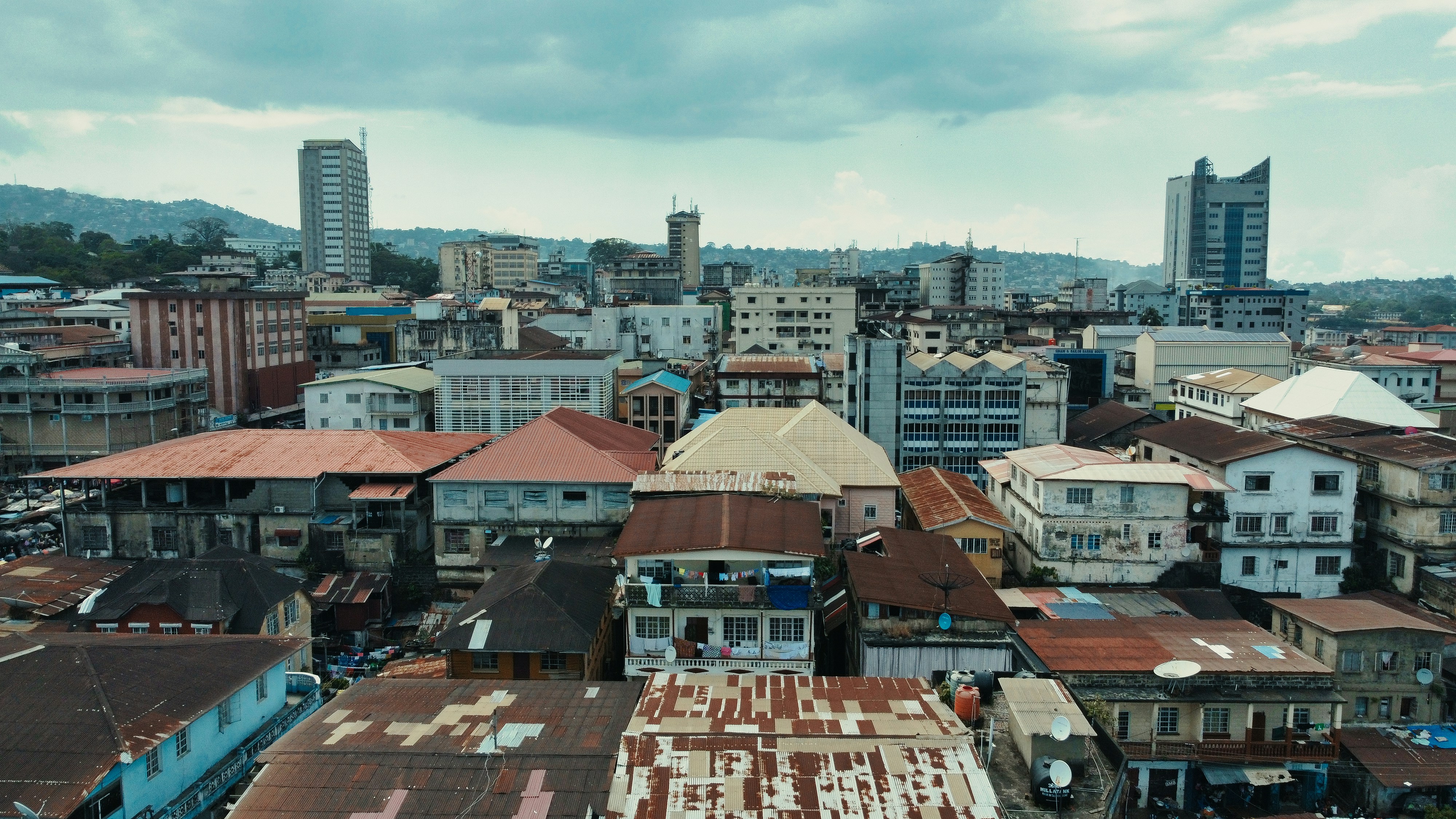 a view of a city from a tall building