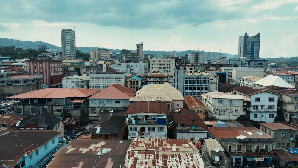 a view of a city from a tall building