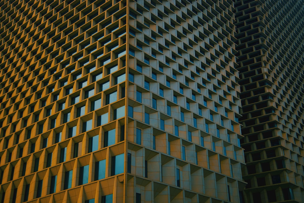 a very tall building with many windows next to each other