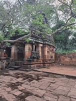 A peaceful temple surrounded by trees in the heart of the village.