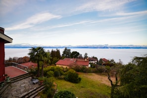 A beautiful garden view from a high-end home.