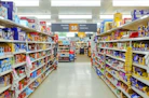 a grocery store aisle filled with lots of food