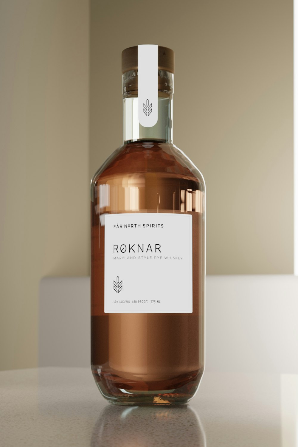 a bottle of rokinar is sitting on a table