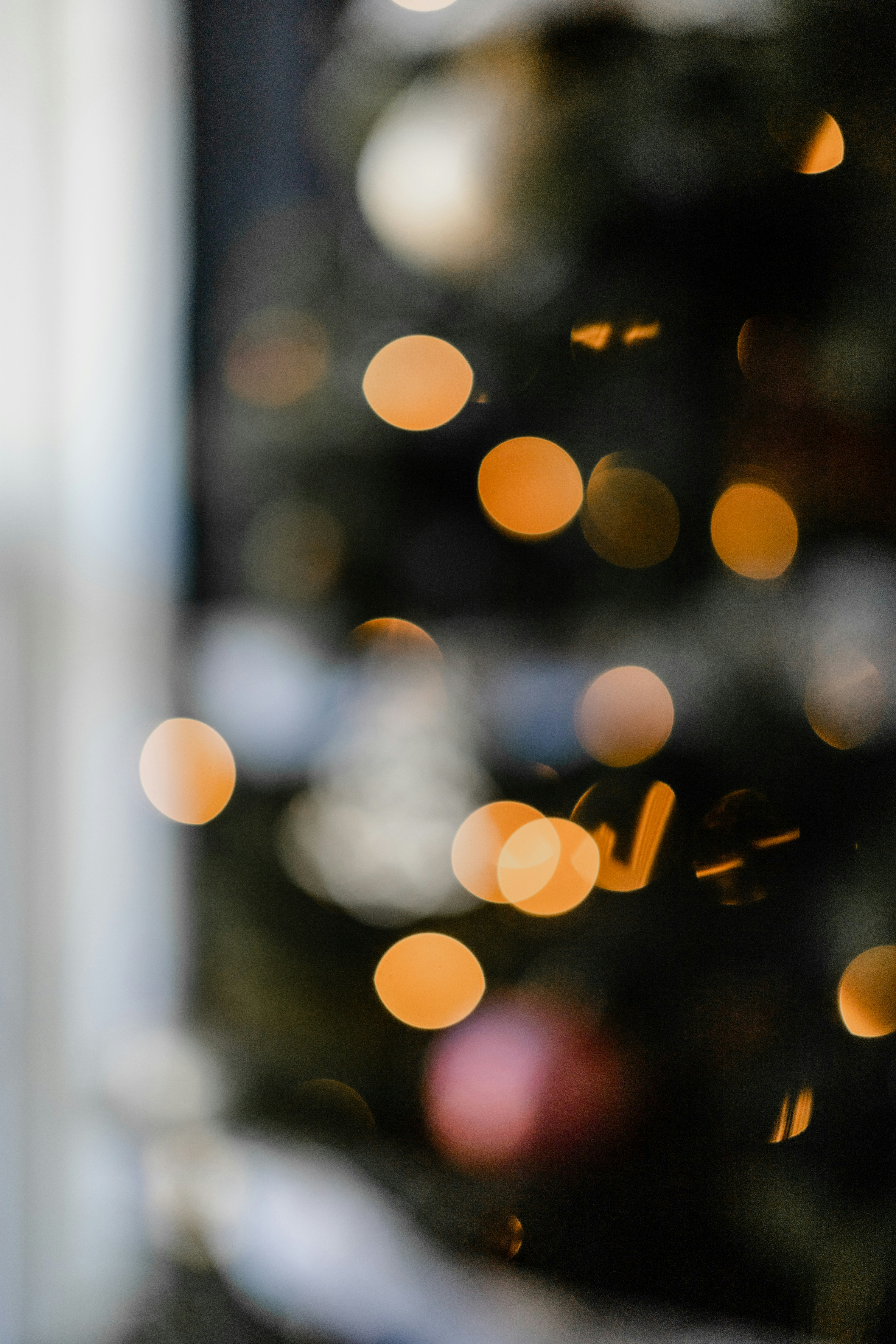 A blurry photo of a christmas tree with lights photo – Free ...