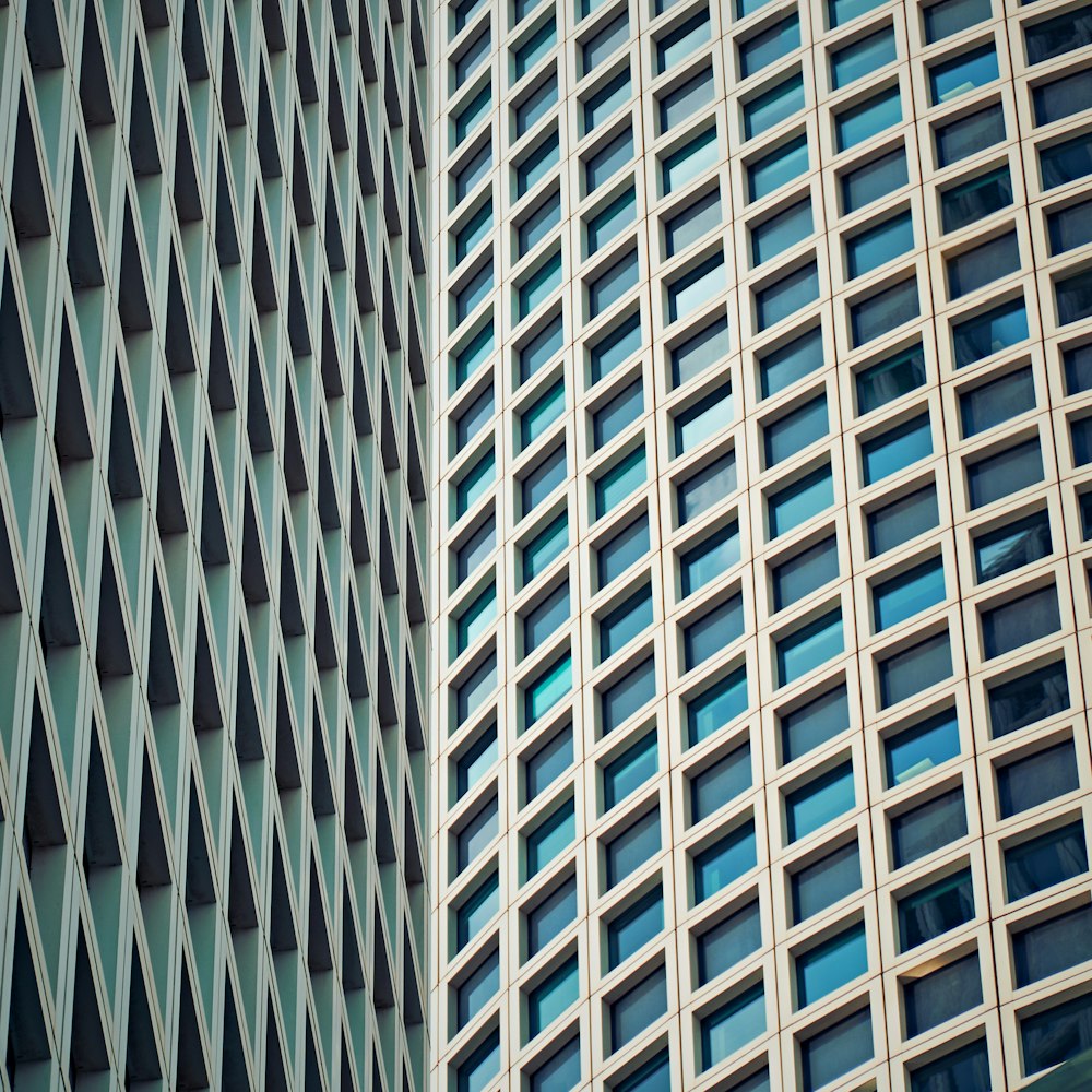 a close up of a building with many windows