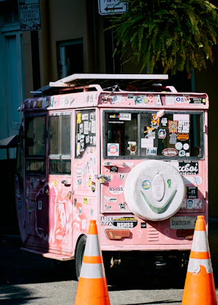 A friendly seal mascot next to a van equipped for mobile car services in a sunny suburban street.