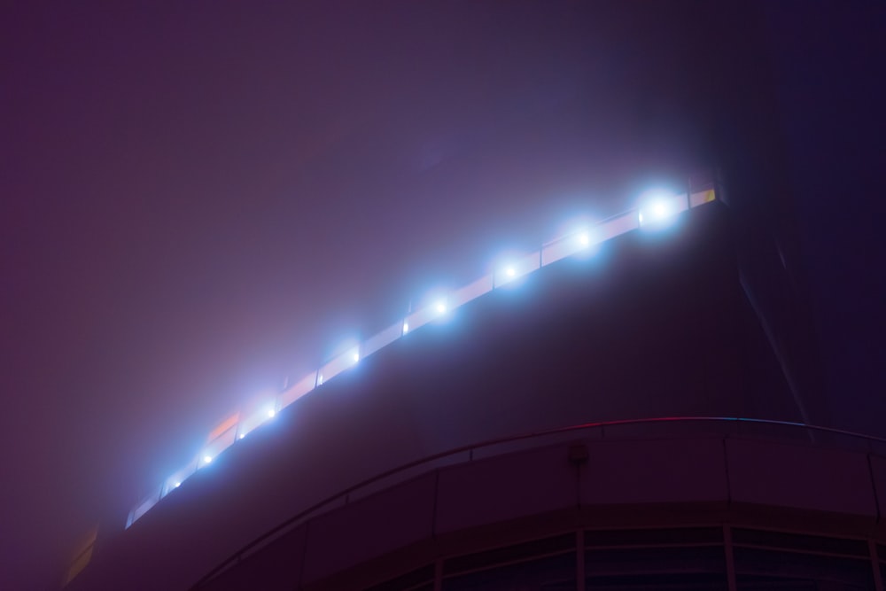 a building with a light strip on top of it