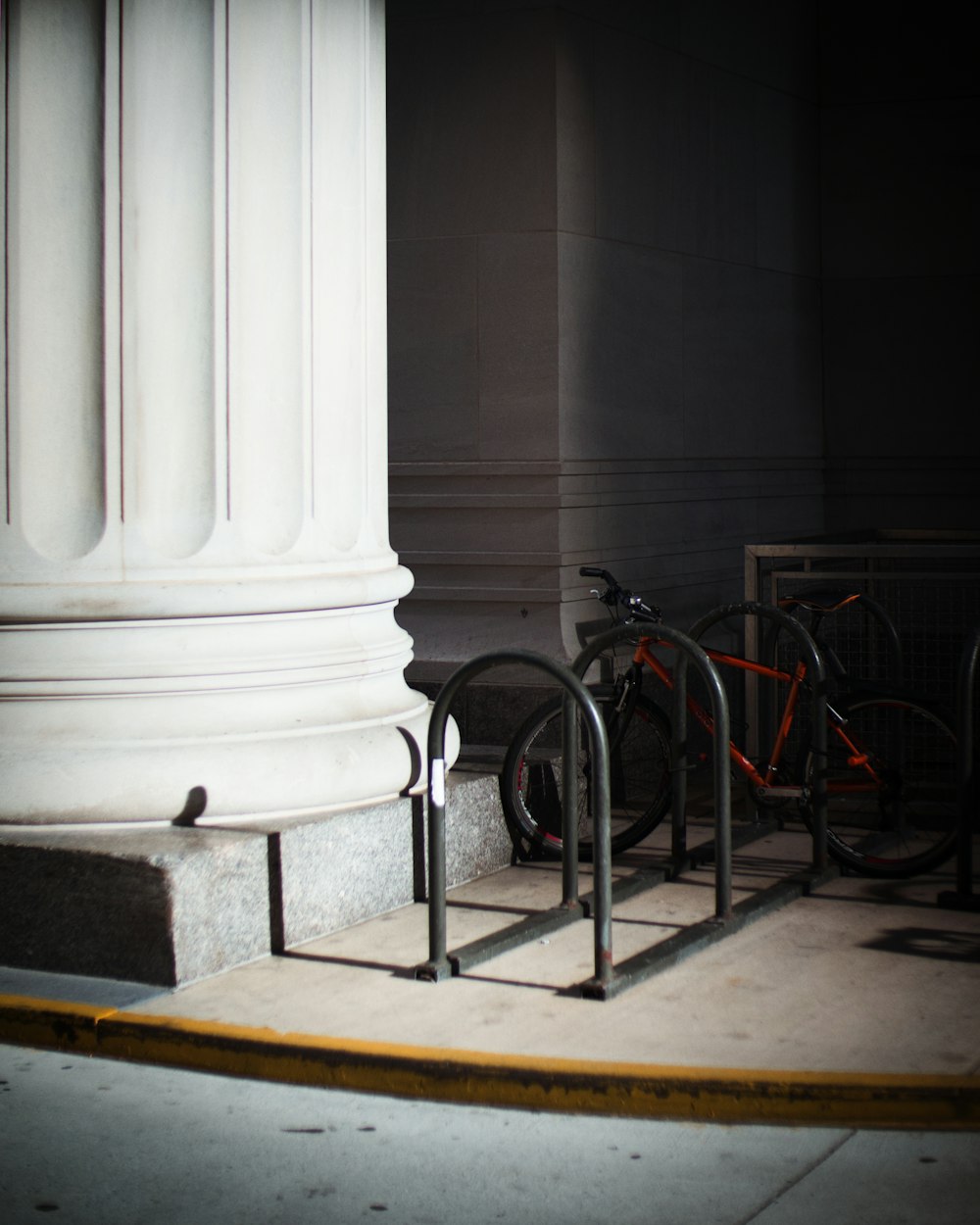 a couple of bikes parked next to each other