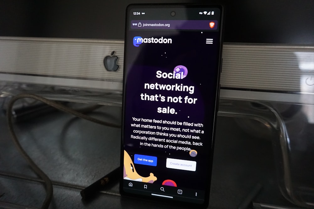 a cell phone sitting on top of a table