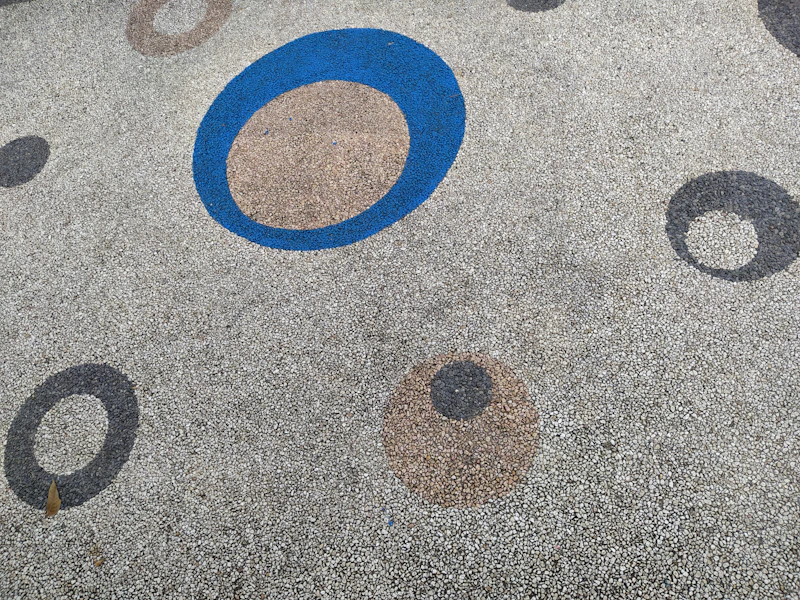 Freshly striped commercial parking lot