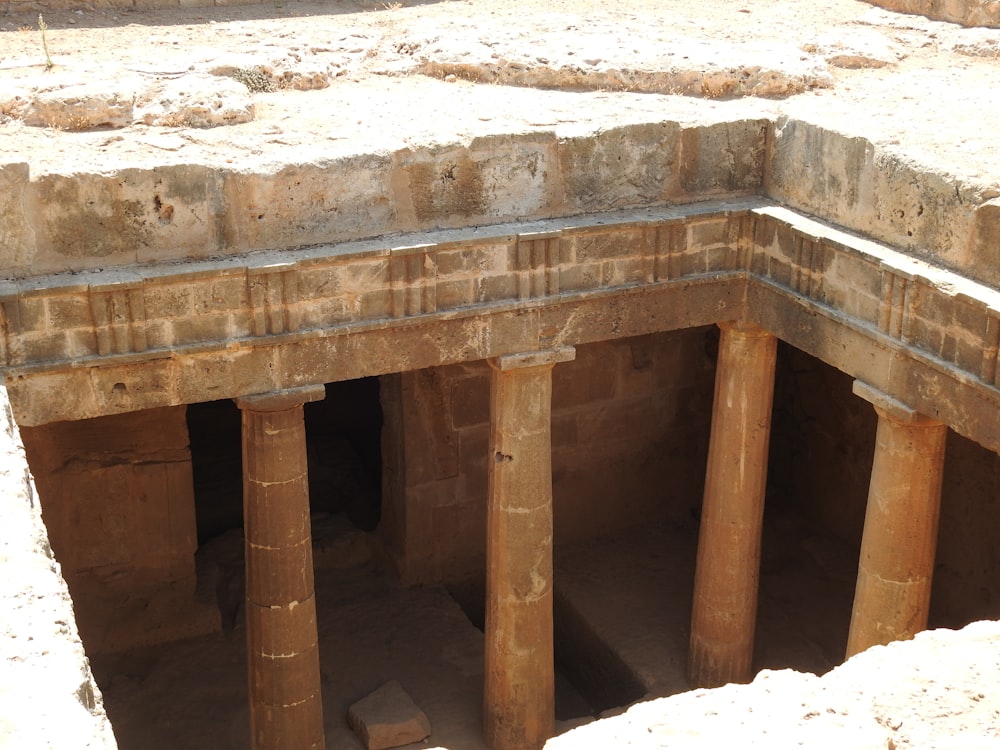 a view of a well dug in the ground