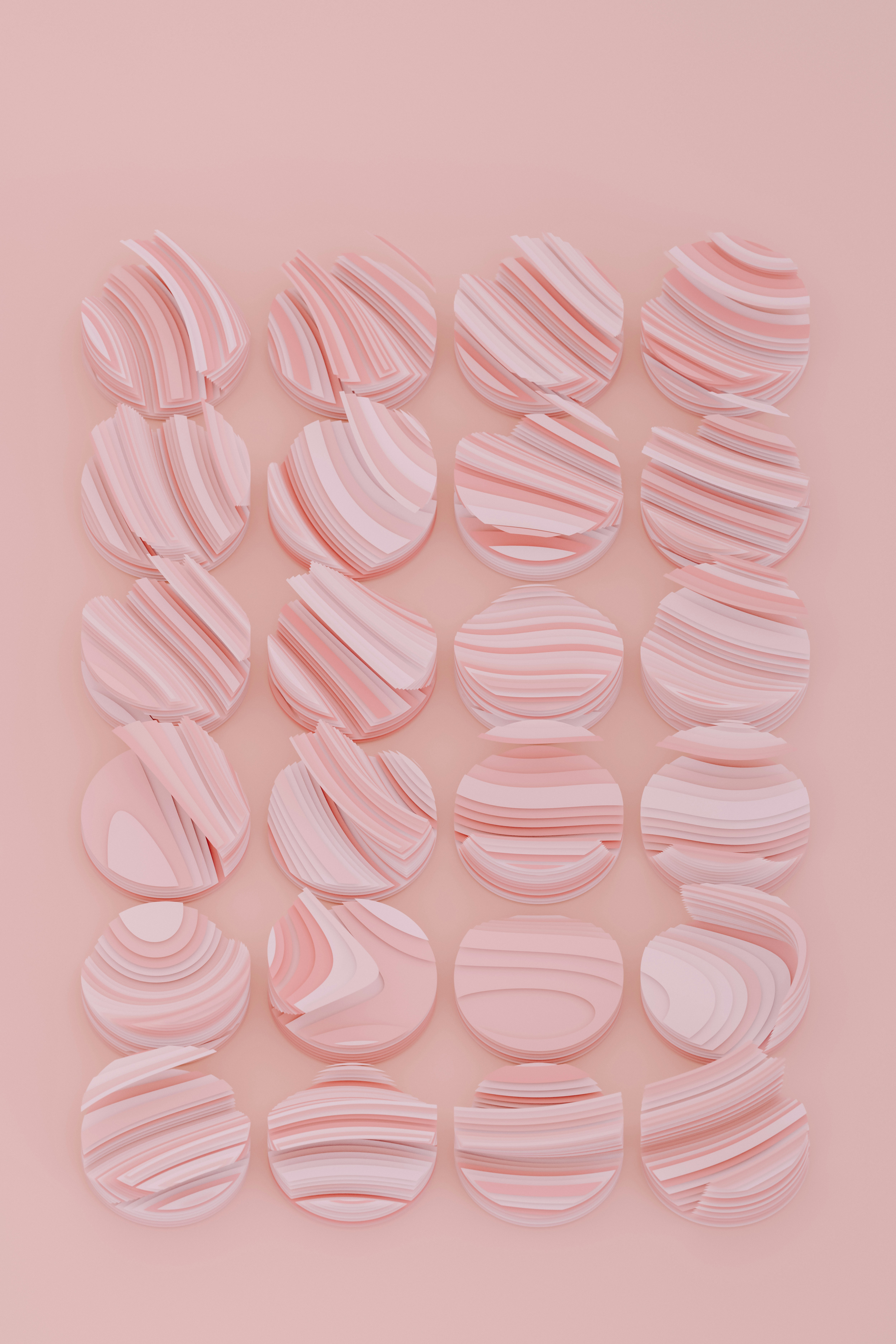 ピンクの背景にピンクの円のグループの写真 Unsplashの無料切り取る写真